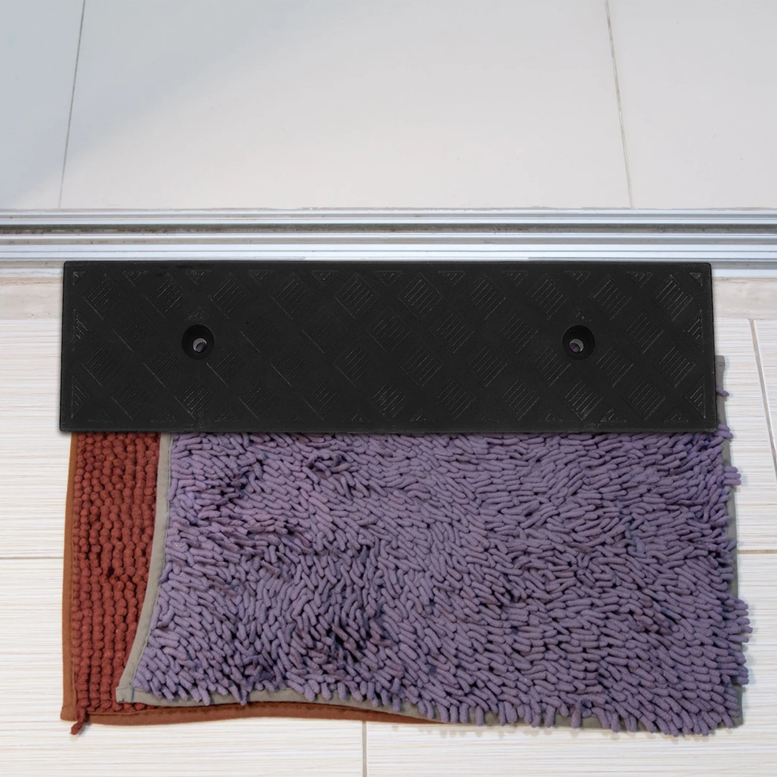 

Ramp Mat Black Rubber Durable Compatible Sweeping Household Use Practical Slope Pad Door Transition