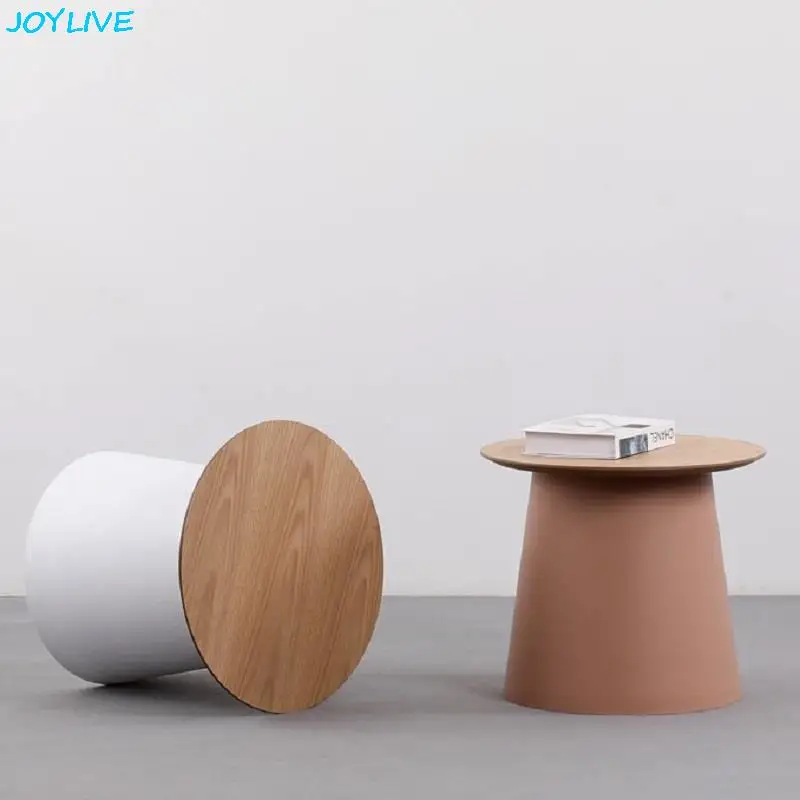JOYLIVE-mesa de centro de plástico Simple, pequeña mesa redonda, mesas de centro modernas, mesa baja lateral de sofá, mesa de té al aire libre,