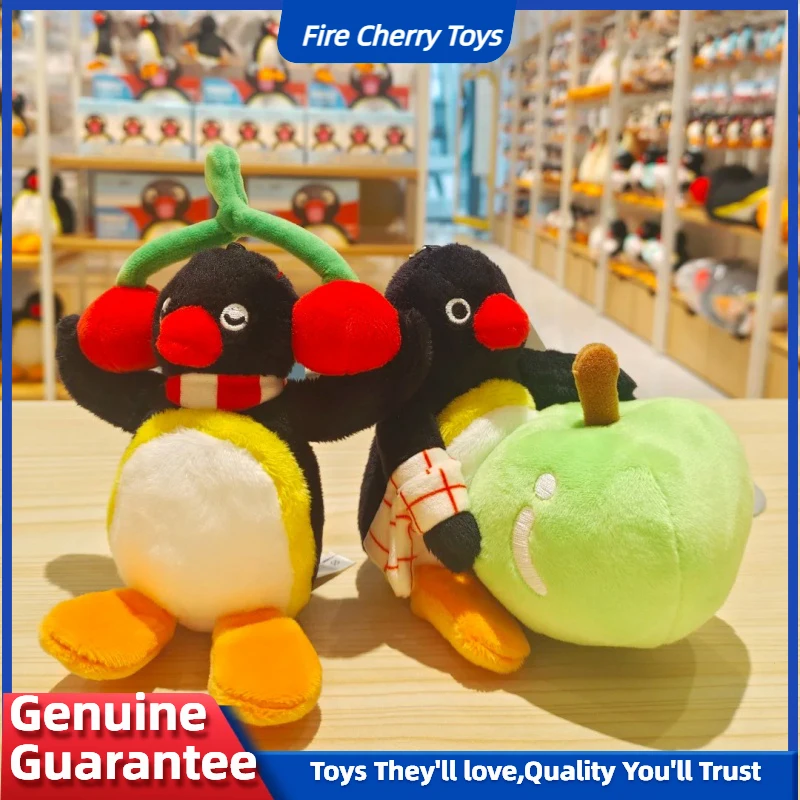 

New Pingu Penguin Creative Fruit Series Plush Keychain Listening Cherry Doll Kawaii Soft Hanging Ornament Gift For Kids Girls