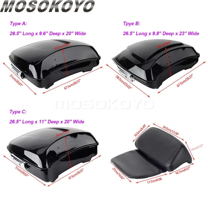 Motorcycle Pack Trunk For Harley Touring Road King Electra Street Glide CVO 2014-2023 FLHT FLHR FLHX FLTRX Top Case Luggage Box