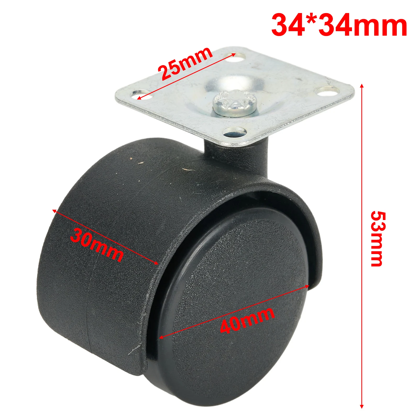 4pcs Chair Wheel Furniture Caster 40mm Plate Swivel Wheels Replace Hardware 360 Degree Rotational Castor For Various Furniture