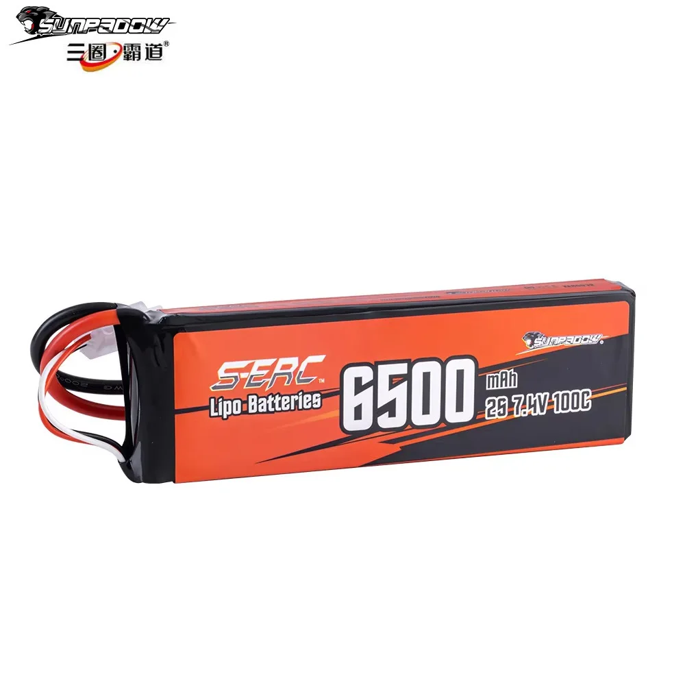 Sunpadow 6500mAh 2S 70C 100C 130C LiPo Battery For RC Cars Drones Boats High Performance Rechargeable Battery Pack S-ERC Series