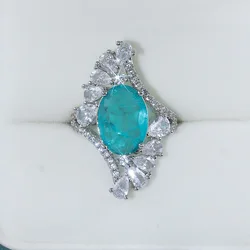 Elegant Beautiful Kyanite Wing Ring Women's Engagement Zircon 925 Sterling Silver Ring Set Bridal Party Wedding Jewelry Gift