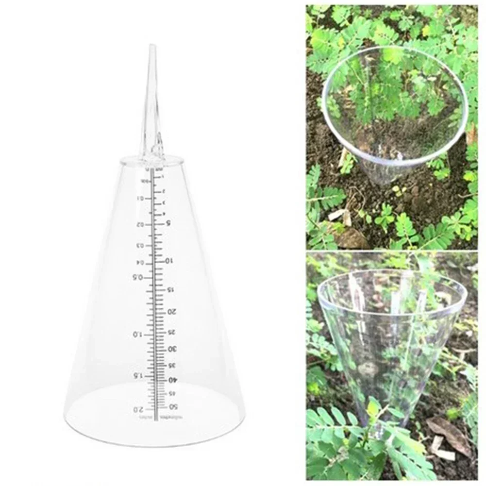 1 Pcs Rain Meter 50mm Max Measure Range Cone Rain Cup Fence Deck Building Garden Plug-in Transparent Rain Gauge