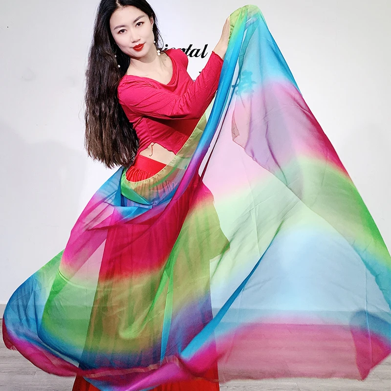 Belly Dancing Costumes chiffon yarn scarf Solid Belly Dance Veils Stage Performance Props Stage performance Veils 250x120cm