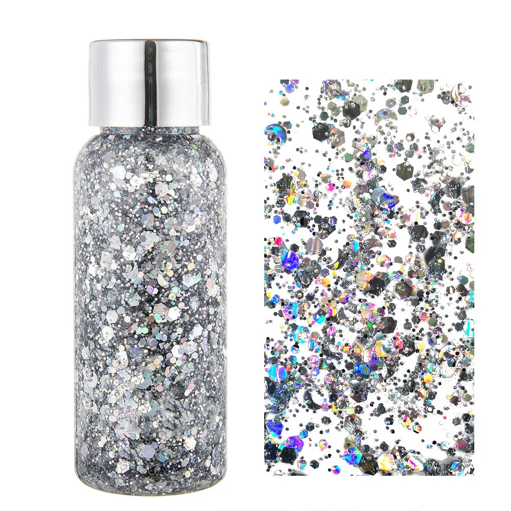 

1 Bottle Chunky Glitter Body Gel with Silky Shine Color Long Wear Waterproof Sparkle for Face Body Eye Hair Holiday Party Night