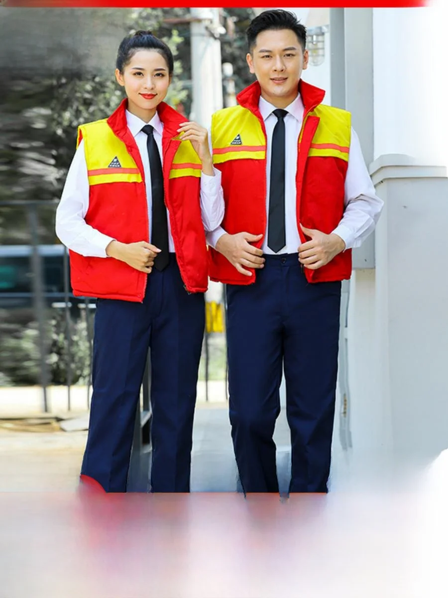 

Anti-Static Cotton Vest Autumn Winter Thiened Warm Workwear for Gas Station Workers Cotton Se Vest High Visibili Refl...