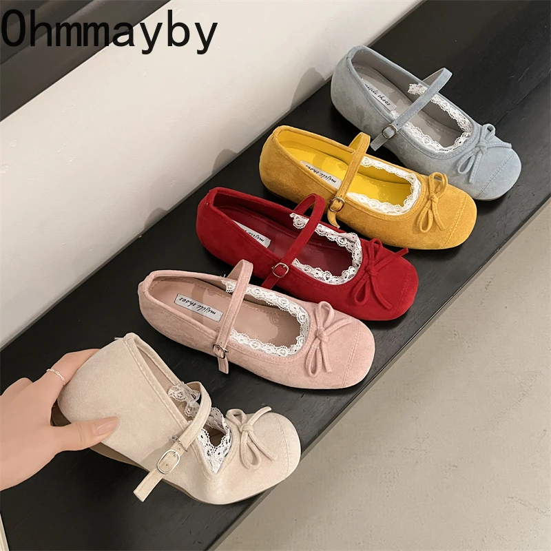 Nouvelles Chaussures Mary Jane Printemps 2026 pour Femme, à Talon Intégré, Mode, Nœud Papillon, Confortables