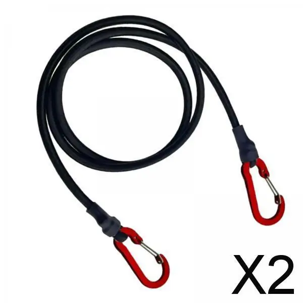 2x Carabiner Bungee Cord Outdoor, Bungee Straps with Carabiner Hooks for Luggage Rack, Cargo, Hand Carts, Bike, Camping