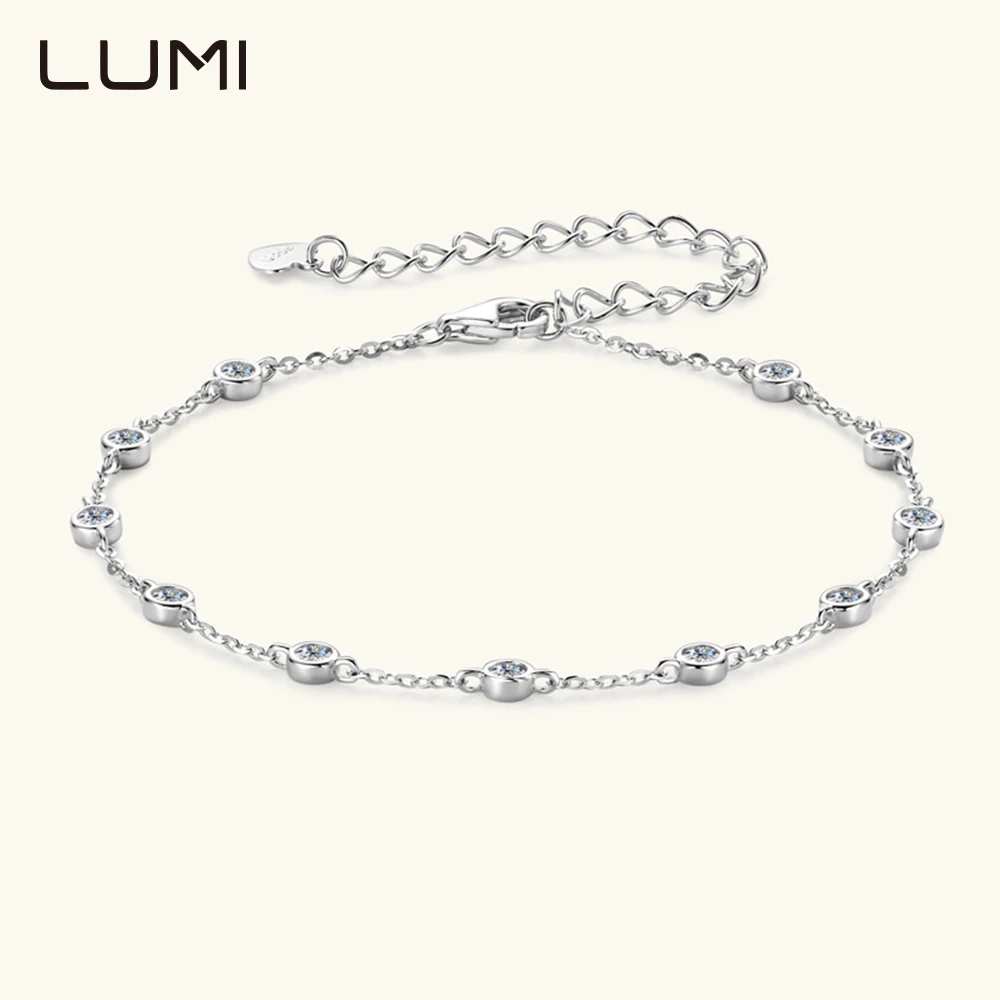 

2.5mm 11pcs Original Moissanite S925 Silver Bracelet Best Gifts for Women Party Anniversary Birthday Jewelry Present