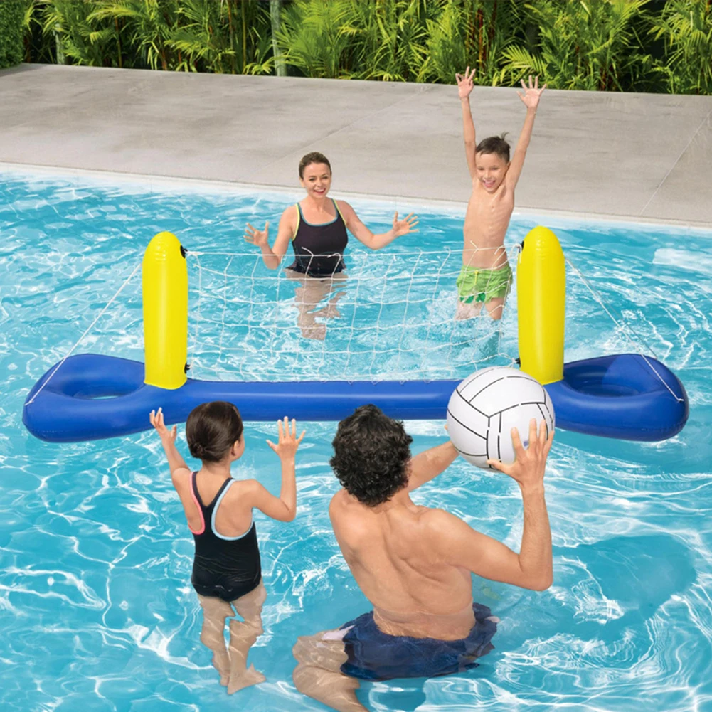 Swimming Pool Basketball Hoop Set Inflatable Floating Hoops with Ball Rings for Kids Teens Adults Perfect Competitive Water Play