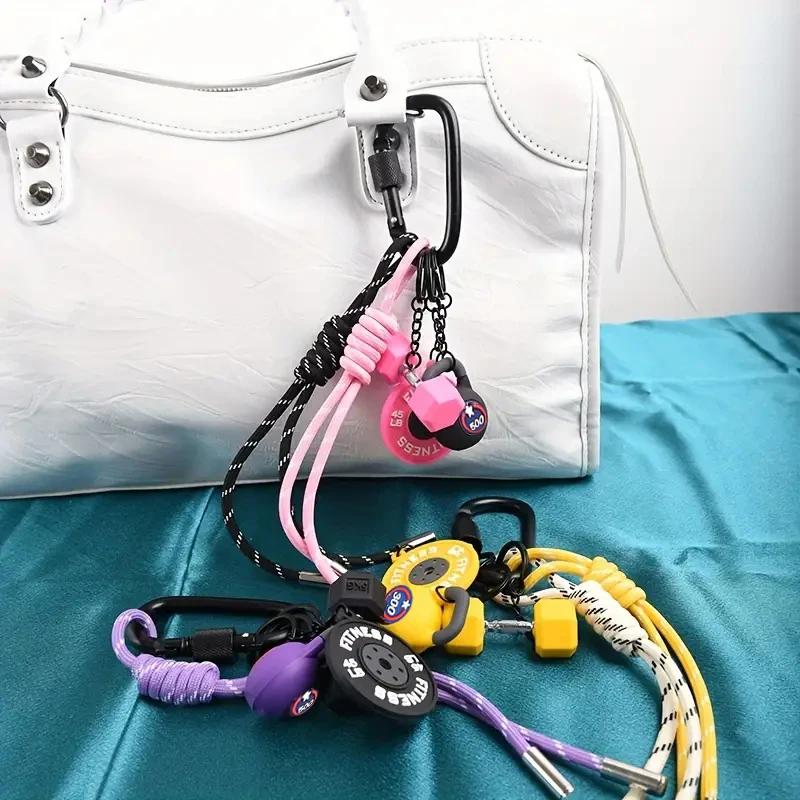 لوحات الحديد الصغيرة مفتاح سلسلة مستطيلة مشبك أكواب مياه محاكاة الدمبل كيرينغ حقيبة الإبداعية سحر