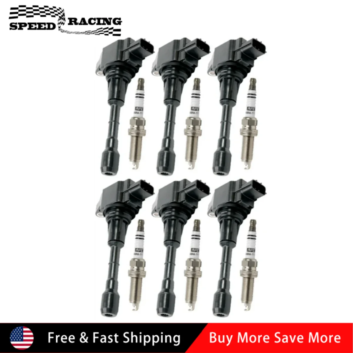 

UF550 C1670 GN10224 C-750 5C1727 6 pcs Ignition Coil & 6 pcs Spark Plugs For 2009-2019 Nissan Maxima Murano 3.5L V6