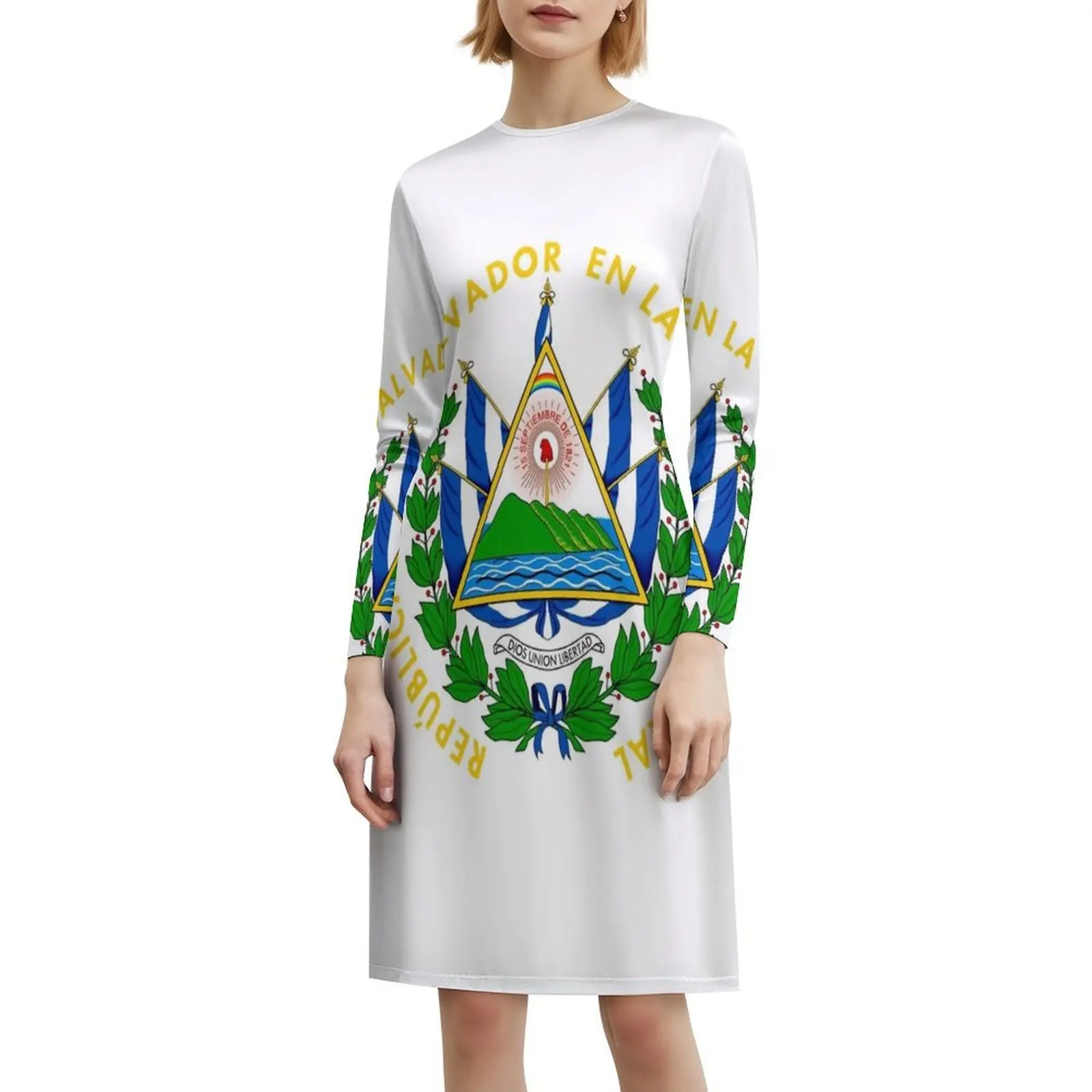 معطف من الأسلحة من السلفادور فستان الحفلات النسائي ملابس الشارع الشهير ملابس النادي المطبوعة العصرية للإناث السلفادور سلفادور المركزية