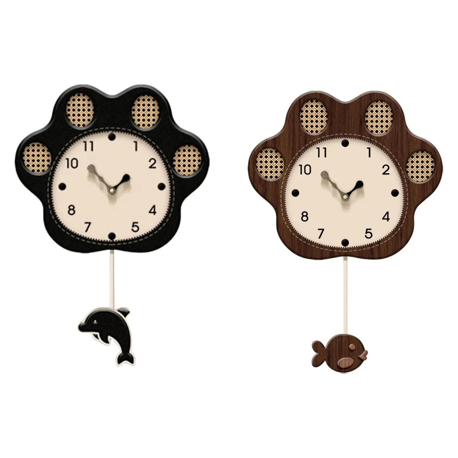 

Wall Clock with Pendulum Easy to Read Retro Design Lovely Home Decor for Birthday Housewarming Gift Dining Room Living Room