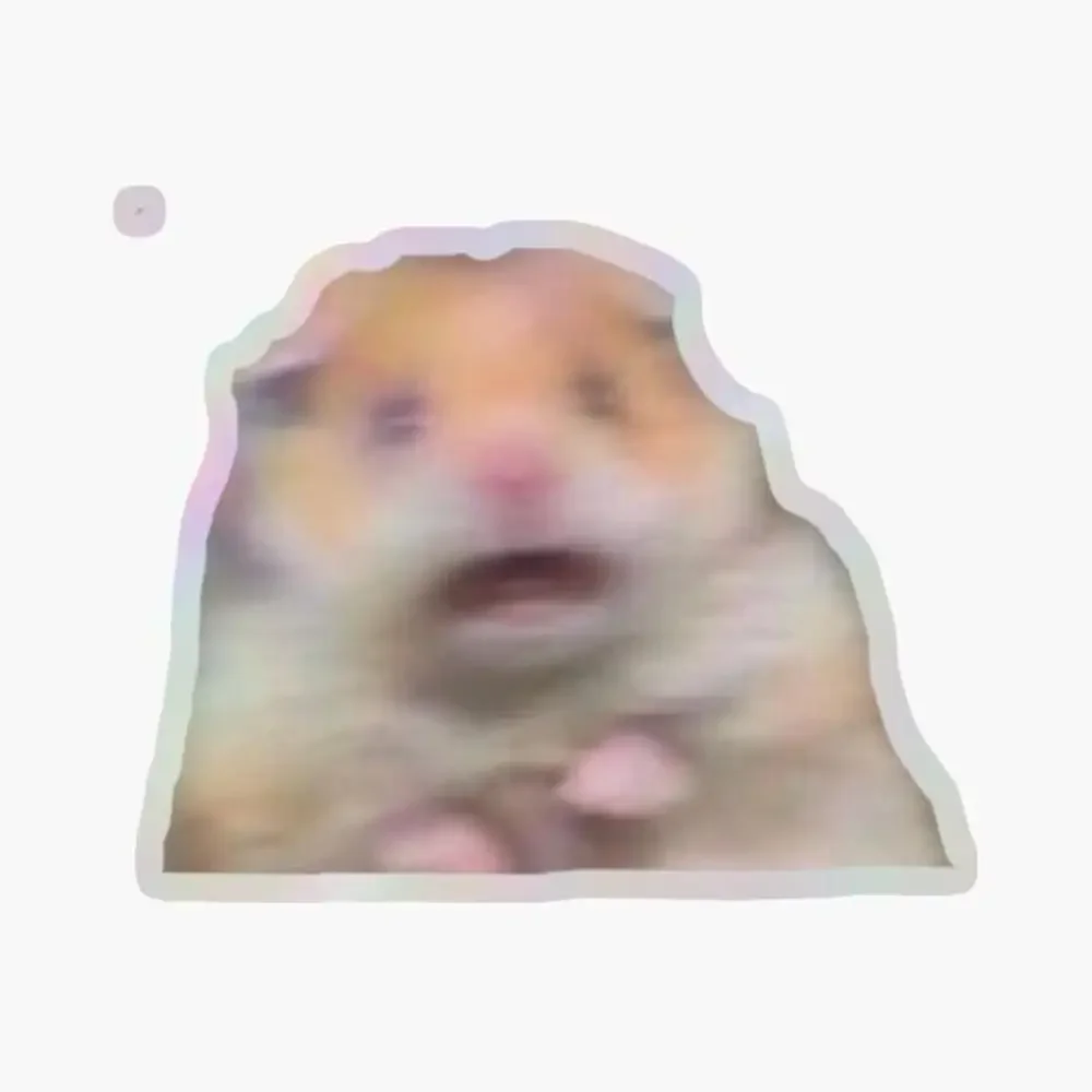 

Голографическая наклейка с изображением хомяка, мем для декора ноутбука, спальни, автомобиля, милый мультяшный арт, модный общественный чемодан