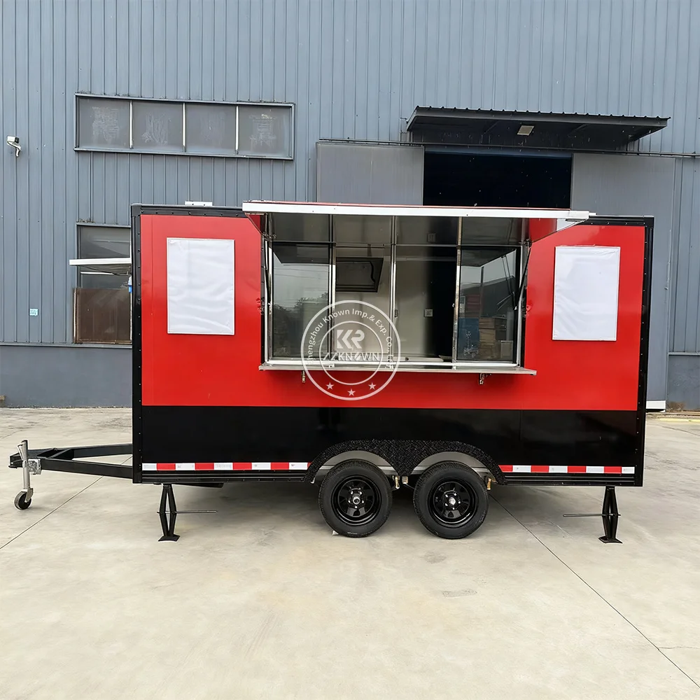 

Customzied Stainless Steel Food Truck Trailer with Full Kitchen Shopping Cart Smoothie Ice Cream Truck
