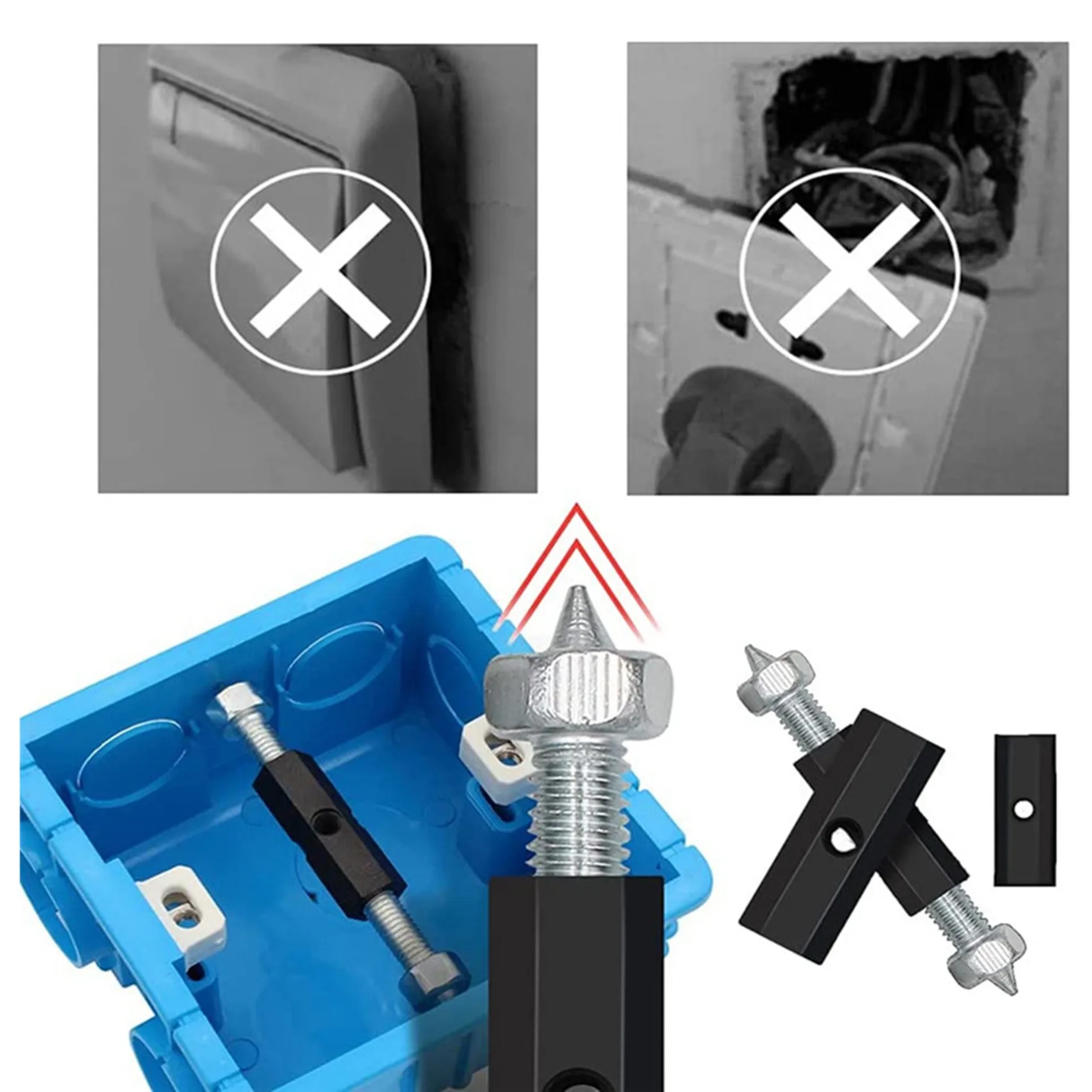 [NEWA76K!】 Socket Box Repairer Electric Box Support Rod Switch Universal Socket Repairer