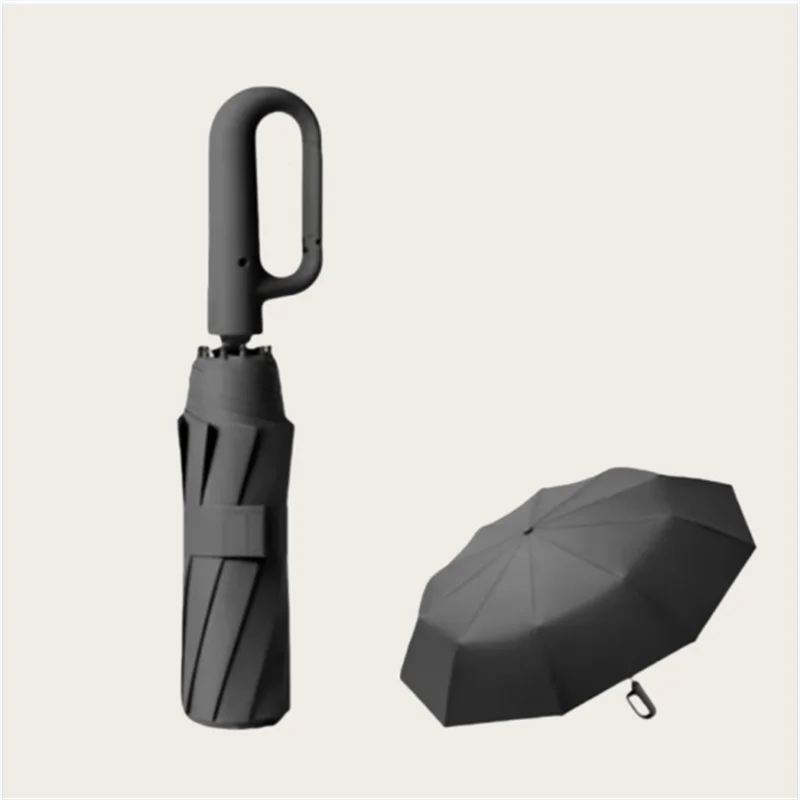 Ring Buckle Design Fully Automatic Umbrella Folding Extra Large Strong Sunshade Multi-Functional Reflective Stripe UV Umbrellas