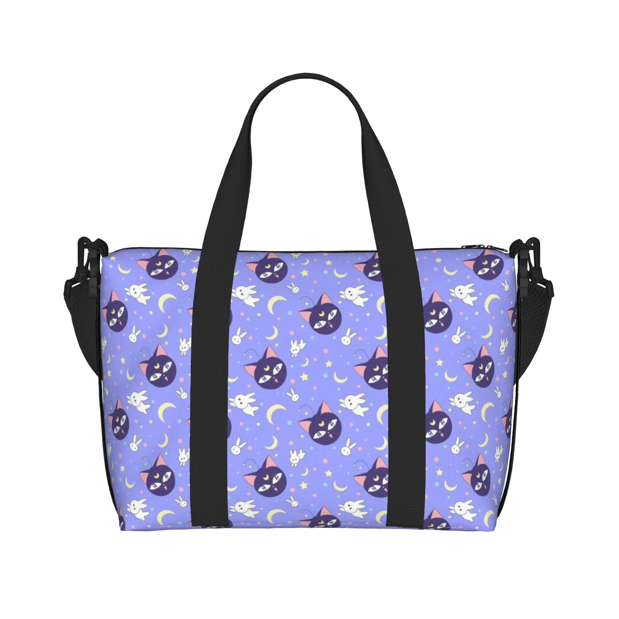 Custom Sailors Cute Cartoon Moons Wallpaper Tote Bag Women Large Capacity Beach Gym Travel Bags