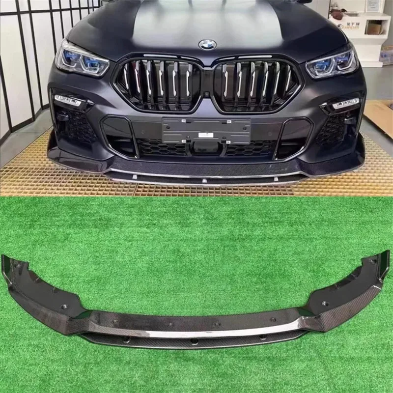 

For BMW X6 G06 2019 2020 2021 Real Carbon Fiber Front Lip Front Bumper Lower Lip Under Spoiler Splitter Body Kit