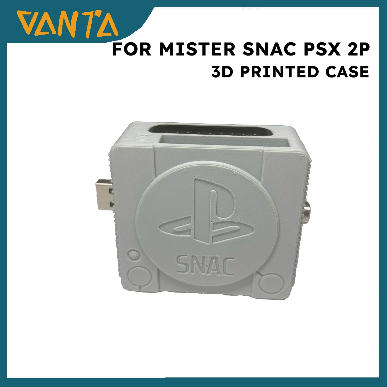 

Чехол с 3D-печатью для портативной консоли MisTer SNAC PSX 2P в стиле ретро с двумя слотами Micro SD и портом для светового пистолета
