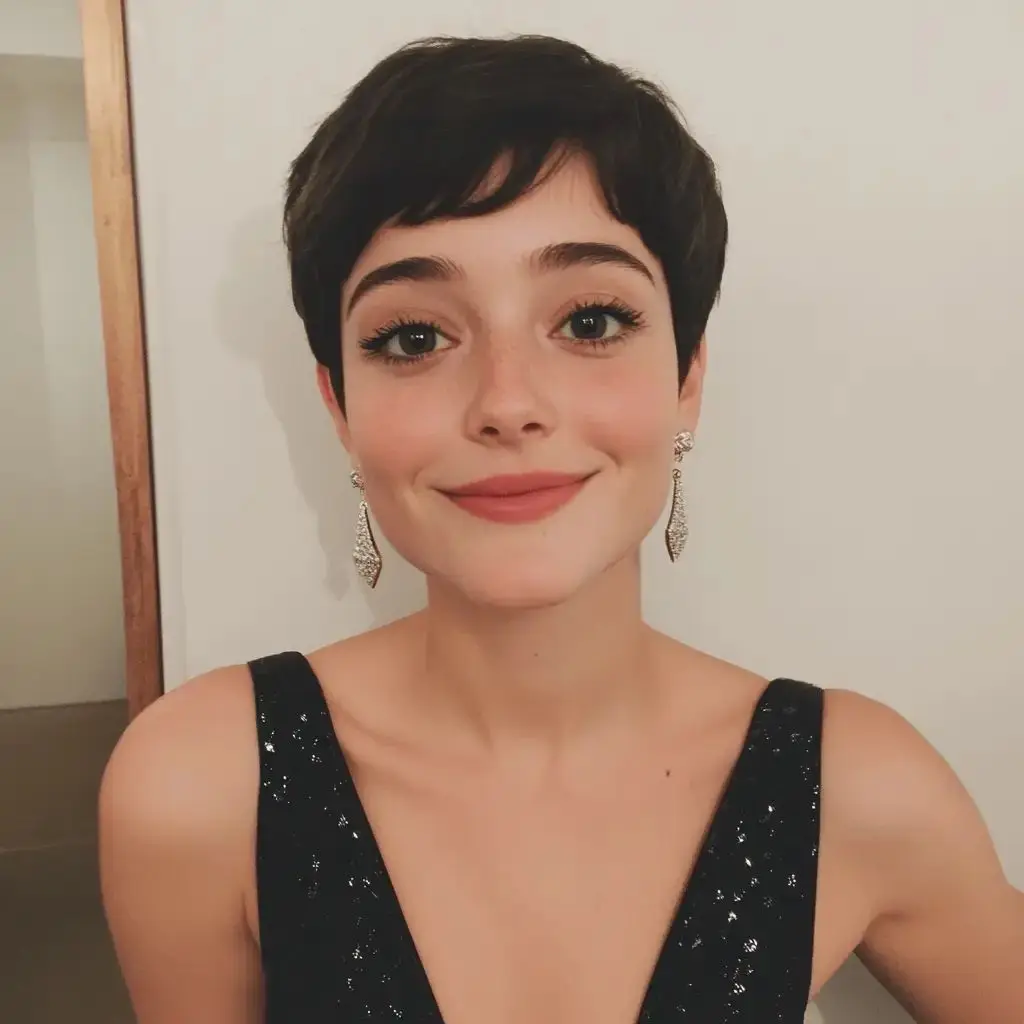 

6-дюймовый женский черный короткий прямой парик с стрижкой пикси, бразильские человеческие волосы, полный машинный парик, универсальные повседневные многослойные парики