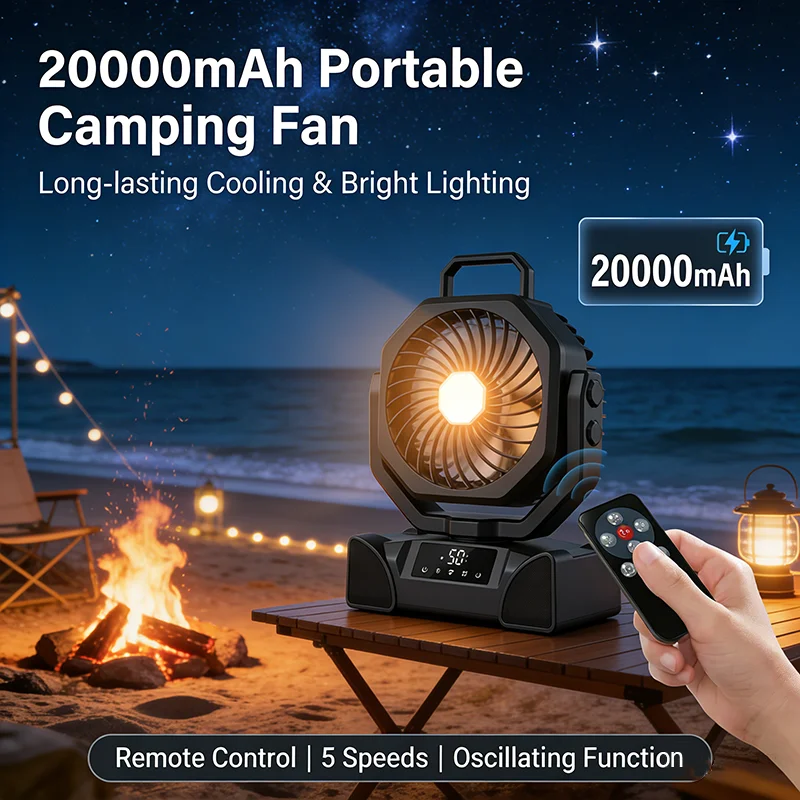 

5-скоростной USB-вентилятор с функцией зарядки, настольный портативный циркуляционный вентилятор, беспроводной потолочный электрический вентилятор с функцией Power Bank и LED-подсветкой, новинка F14