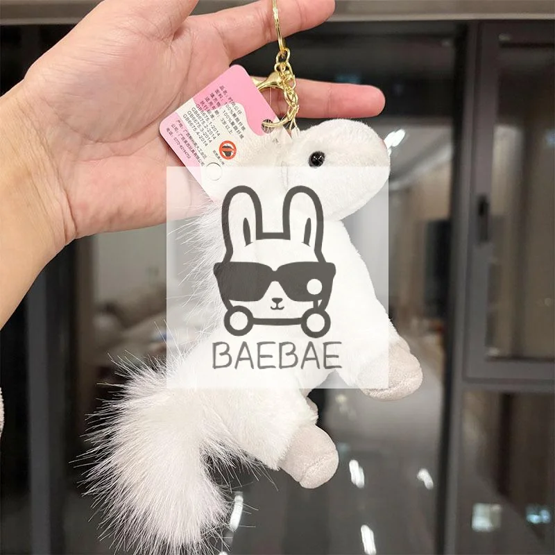 12 cm schattige cartoon pluche sleutelhanger kawaii charmes paarden knuffel rugzak hanger hangende ornamenten decoratie accessoires geschenken