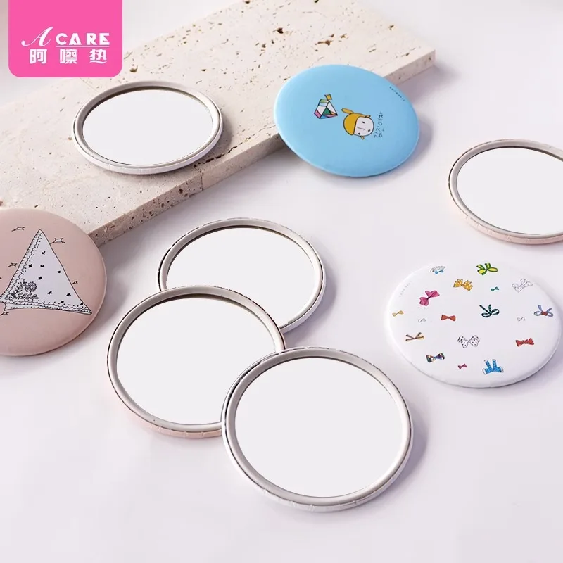 Mirror/Small/Round A1-Easy-to-use Body Mirror Portable Mini Student Female Handheld Pocket Mirror Round Mirror Available