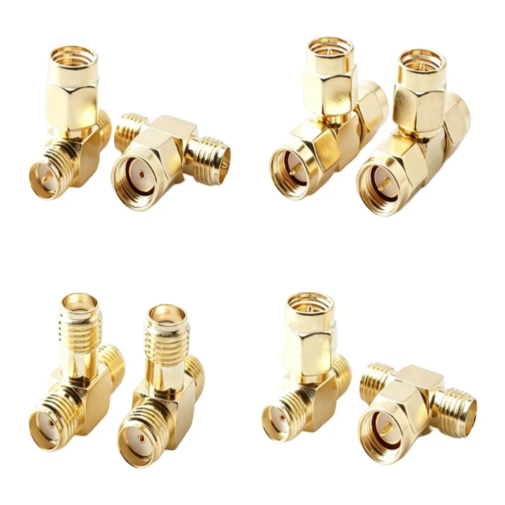 T Type Adapter Female To 2 Male RF Connector For Antenna Cable Signal Transmission Test Measurement Equipment