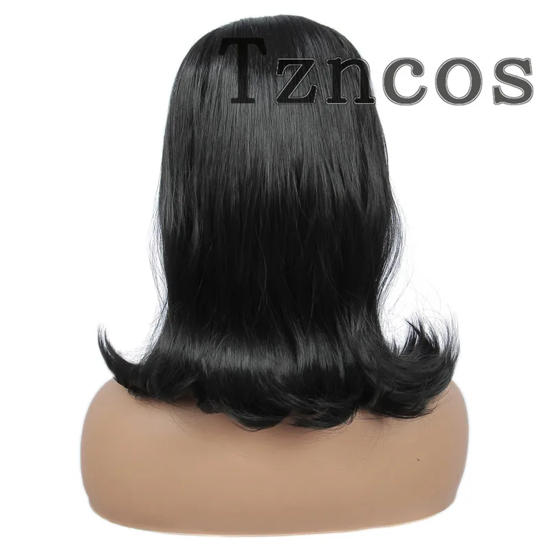 Tzncos 70s 80s Women Housewife Beehive Costume Wigs Wife Short Black Hair