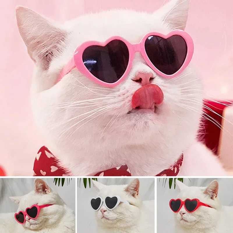 

Pet Glasses Pet Photos Props Accessories Headwear Pet Toy Funny Personality Lovely Creative Cute Heart-shaped Cat Sunglasses