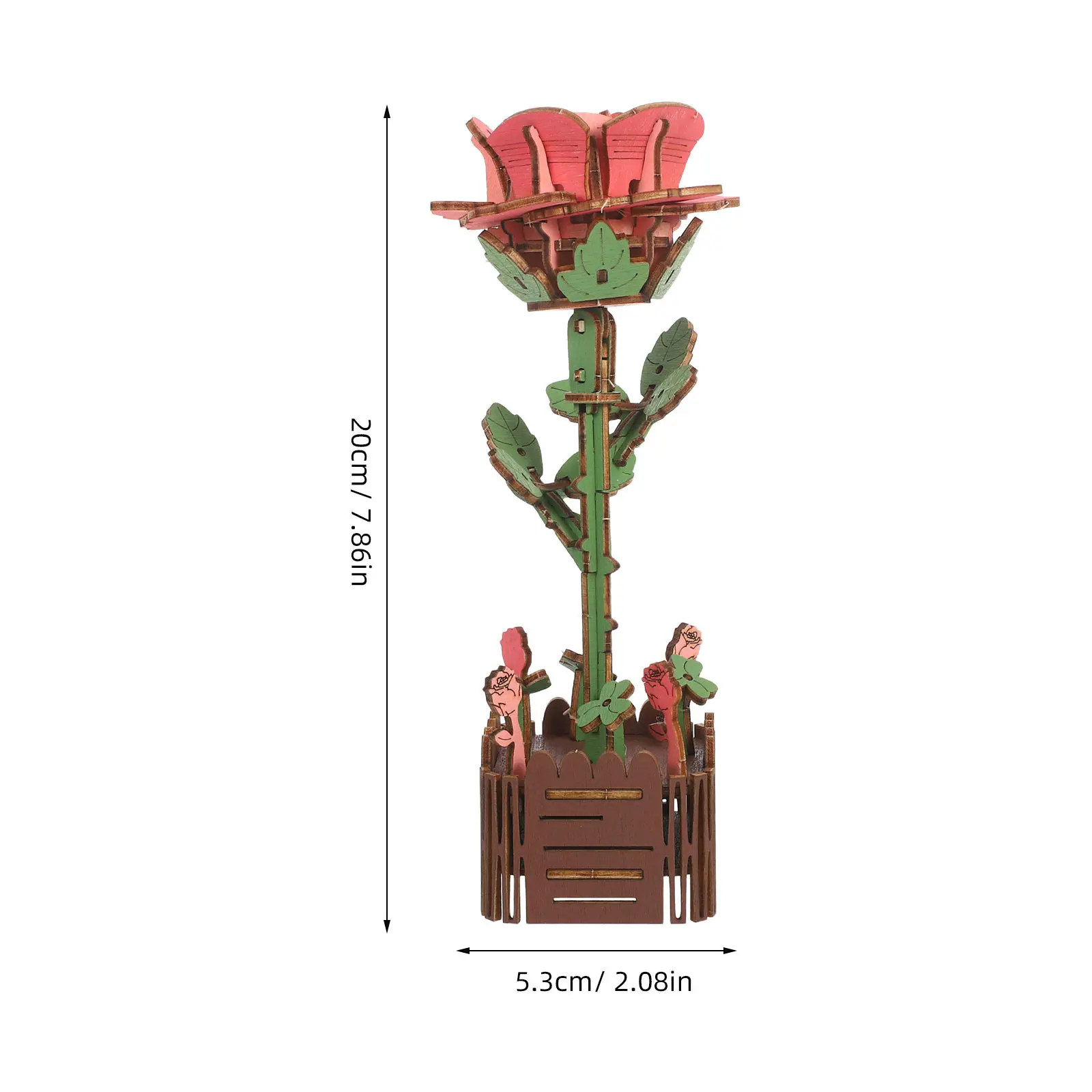 Puzzle 3D in Legno per Bouquet di Fiori, Kit Educativo STEM per Adulti, Regalo per la Festa della Mamma, Decorazione per la Casa