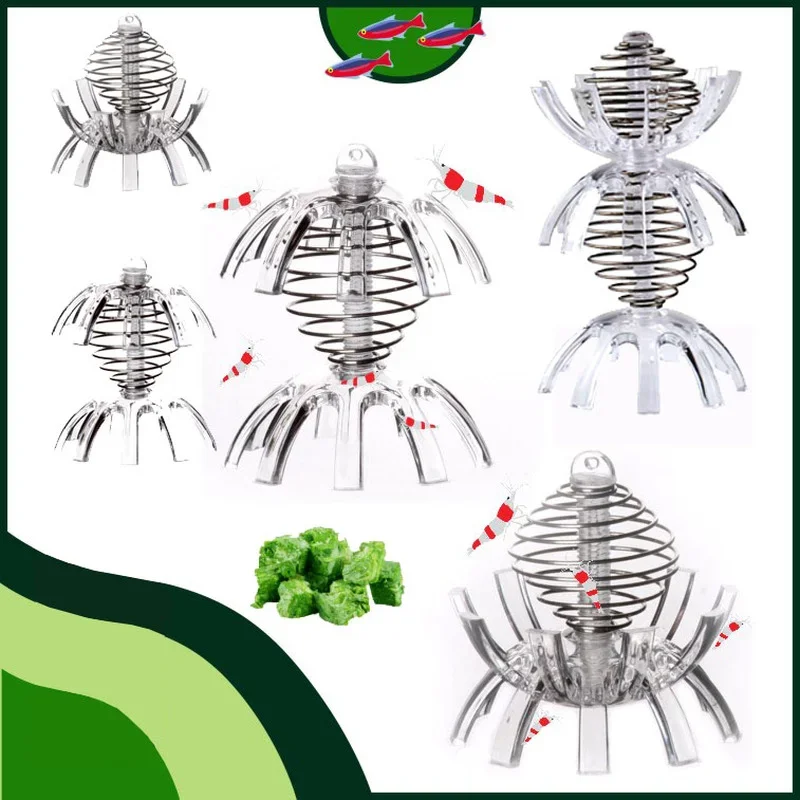 Aquarium Spinach Feeding Cage Multi-function Fish Shrimp Food Feeder Moss Ball Dry Spinach Feeding Bowl Shelter Tank Accessories