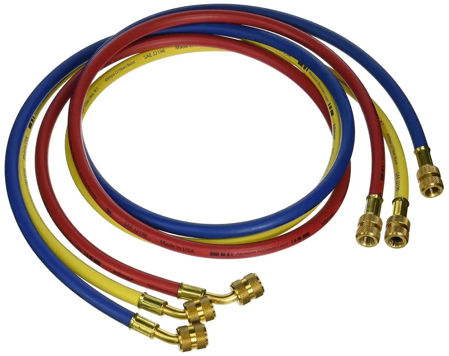 

60" HVAC Hose Set, 800 PSI, High-Pressure Refrigerant, 3-Pack