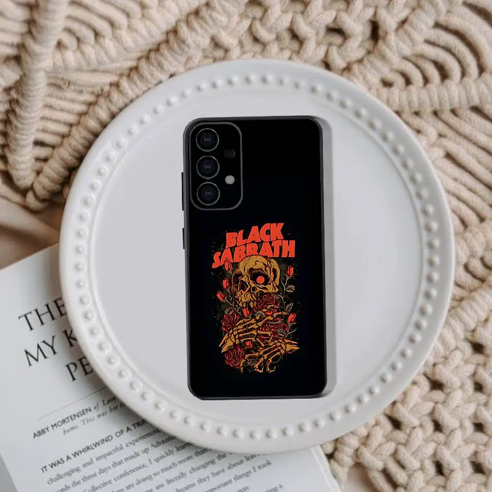 Custodia per telefono per Samsung Galaxy A73,31,32,72,41,53,52,71,22,5G,Nota,J7,8,9 B-Black Rock S-Sabbath Band Cover morbida nera