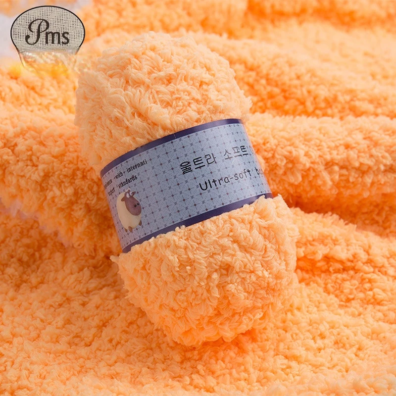 Soft Smooth Plush Thick Yarn for Knitting Sweater Scarf Blanket Coral Velvet Crochet Threads Fluffy Wool Cords 50g