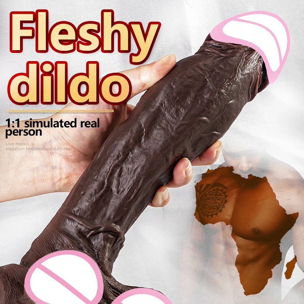 Big Dark Dildos Super Large Penis Silicone Powerful Suction Cup Anal Sex Toy For Women Soft Penis Adults  Sex Tools 18