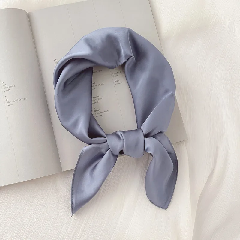 New 70*70cm Silk Square Scarf Women Soft Satin Hairband Neckerchief Tie Female Headband Foulard Bag Ribbon Gift Luxury