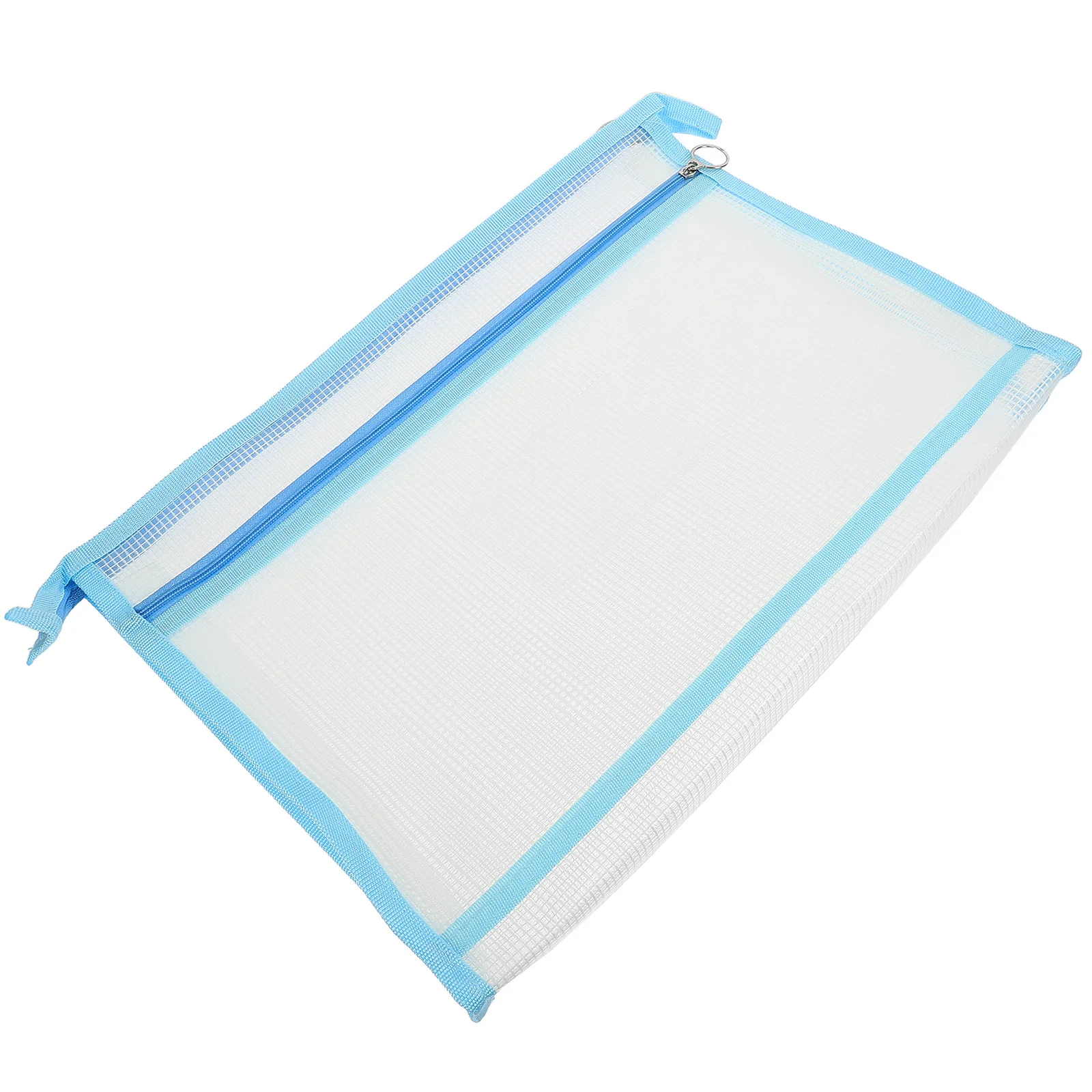 

Large Capacity Zipper File Pouch Transparent Mesh Design for Stationery Papers Toiletries Classroom Organization Education