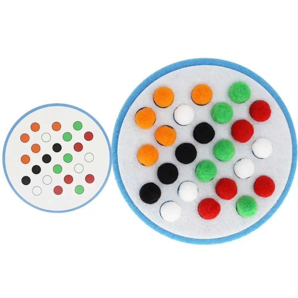 Color Sorting Combinando Pompons Set, Color Matching Card, Várias Cores, Brinquedo Educativo, 1 Conjunto