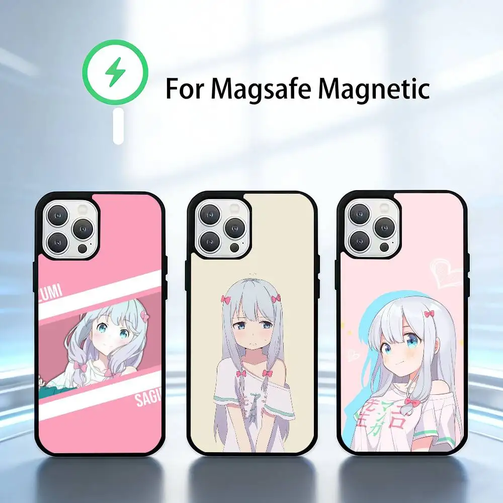 

L-Lzumi Sagiri Anime Phone Case For iPhone 14,16,15,13,17,12,Plus,Pro,Max Magnetic For Magsafe Frosted Cover