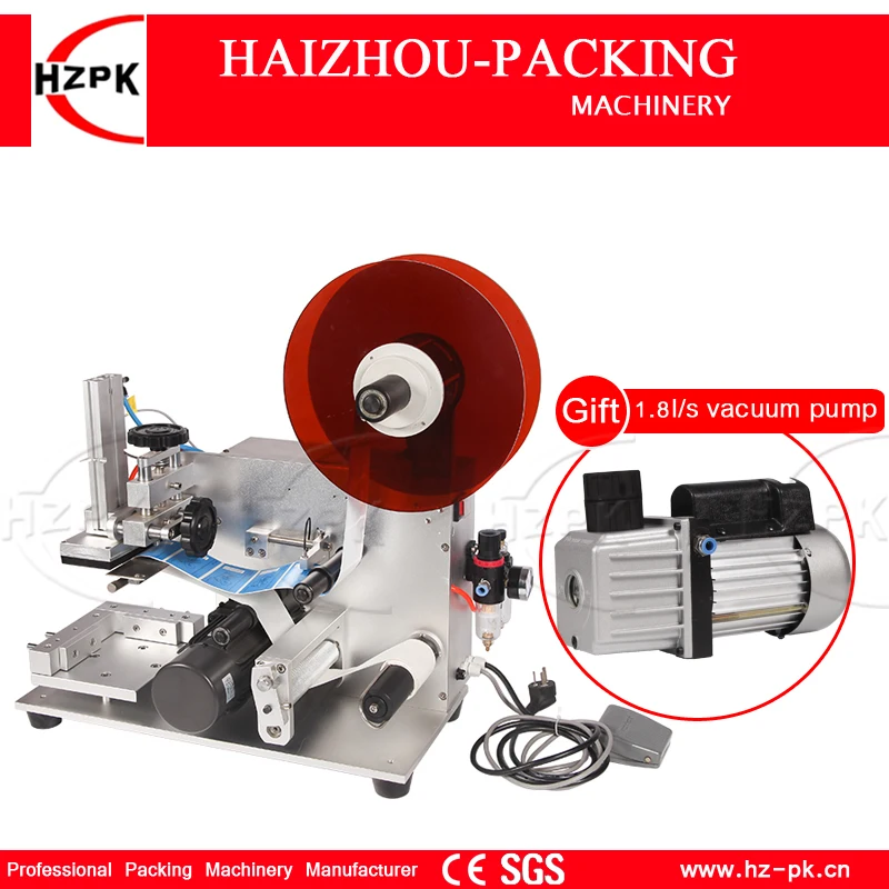 

HZPK Semi-automatic Table Flat Labeling Square Bottle Box Cream Cap Paper Labels Self Adhesive Commercial Small Packing Machine