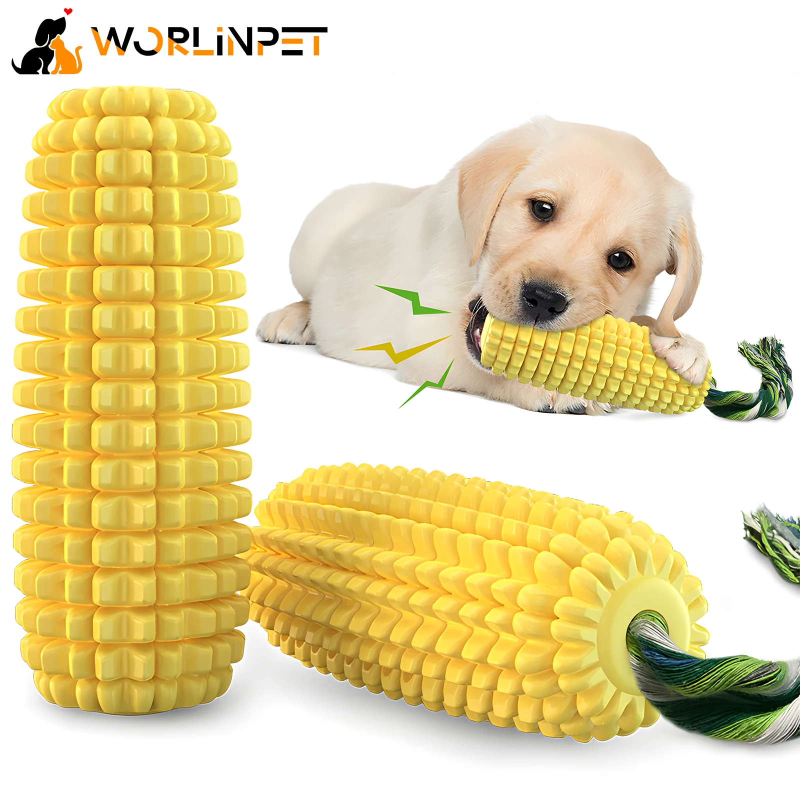 Dog chew toys For bully chew toys sturdy and durable Squeaky interactive dog toys, puppy teeth chewing corncob toys for small an