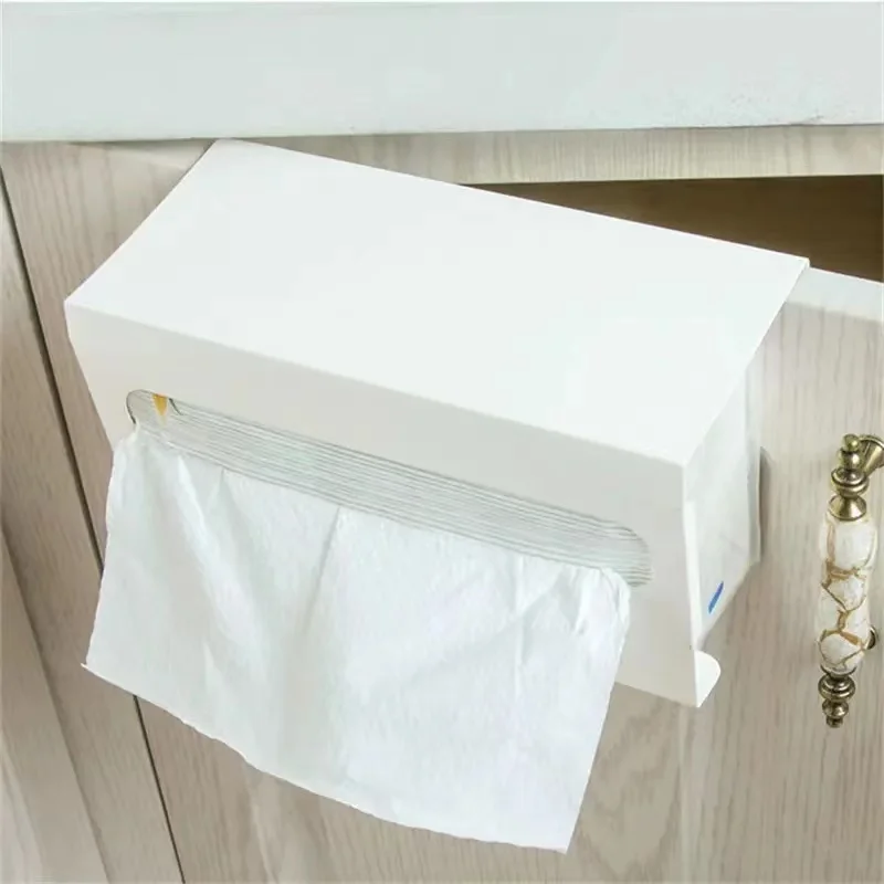 Tissue Box Under Cabinet Paper Towel Holder Multi-functional Iron Strong load-bearing Paper Towel Rack Desk Kitchen Accessories