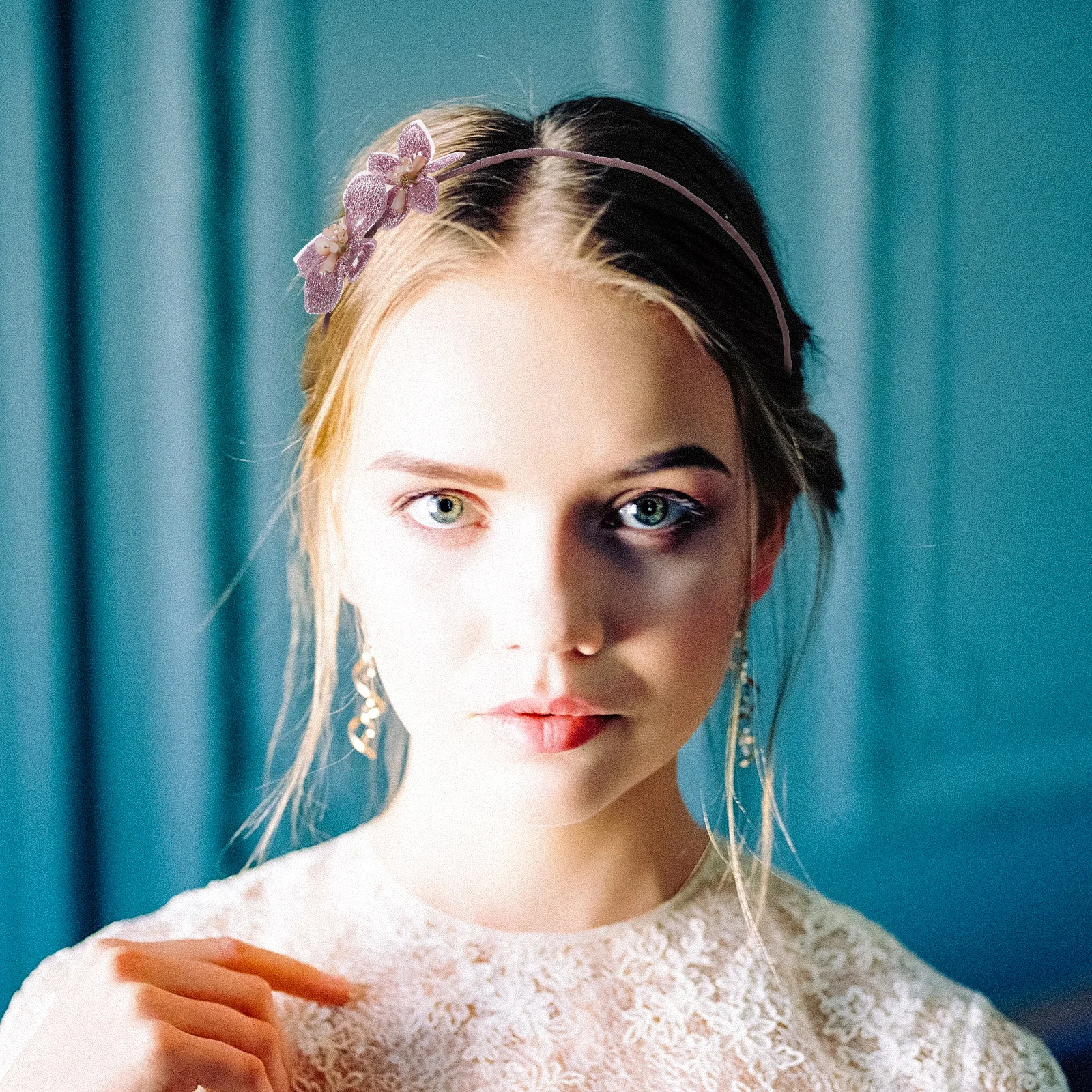 

Elegant Bridal Headwear Fashion Hairband Wedding Party Accessories Purple Rhinestone Lightweight Banquet Hoops Hairstyle Tool