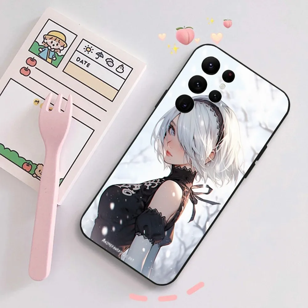 2B N-Nier A-Automata Anime Phone Case For Samsung Galaxy A20,A21s,A22,A31,A32,A52,A53,A72,73,A80,A91Soft Black Cover