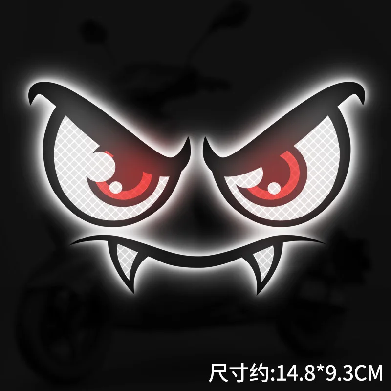 Devil Eye reflecterende motorfiets veiligheidswaarschuwingsstickers autosticker motorhelm aangepaste creatieve voertuig sticker sticker