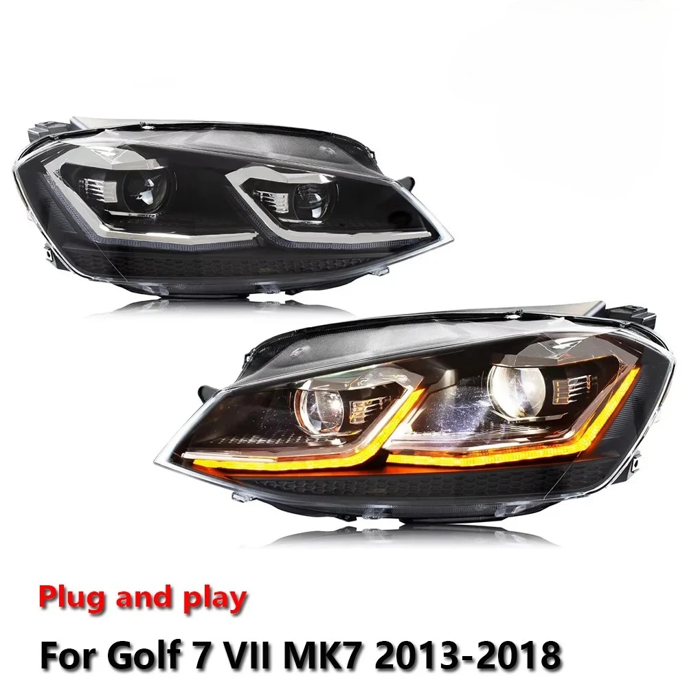 

Car LED Headlight Light Accessories For Volkswagen Golf 7 VII MK7 2013-2018 DRL Brake Turn Signal Lamp Plug and Play